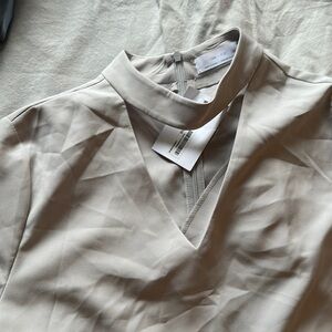 Oak and fort light gray dress with collar detail, size small